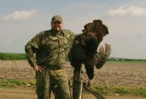 My 1st Kansas turkey, one of 12 jakes I called in the first morning.